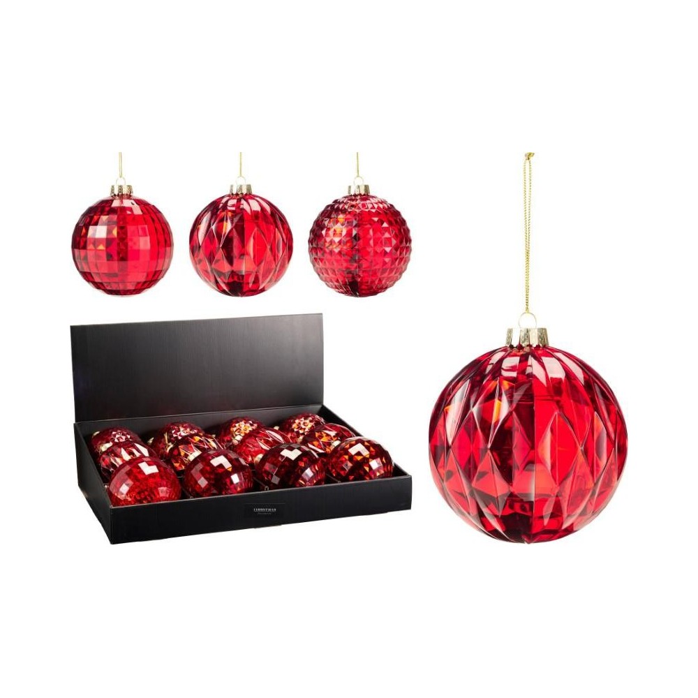 SFERA VETRO ROSSO PENDENTE D.10 3 ASSORTITI